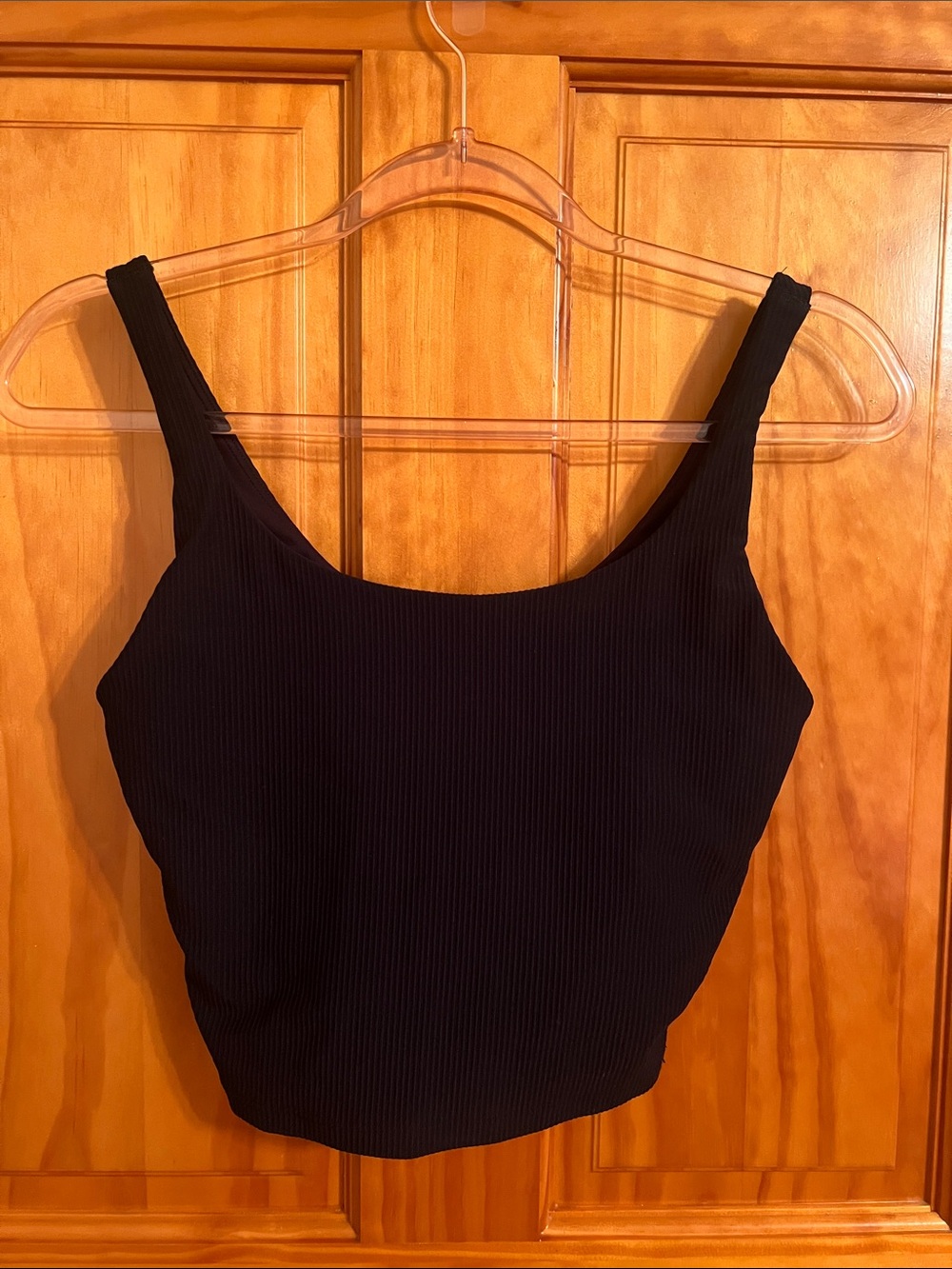 Old Navy Black Ribbed Square Neck Crop Tank